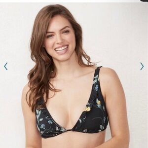Lauren Conrad lemon print women’s bikini top S NWT